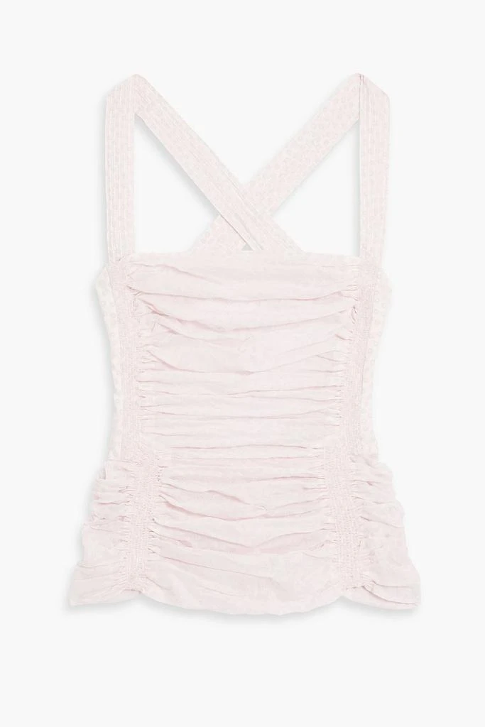Alaïa Ruched flocked cotton-voile top 1