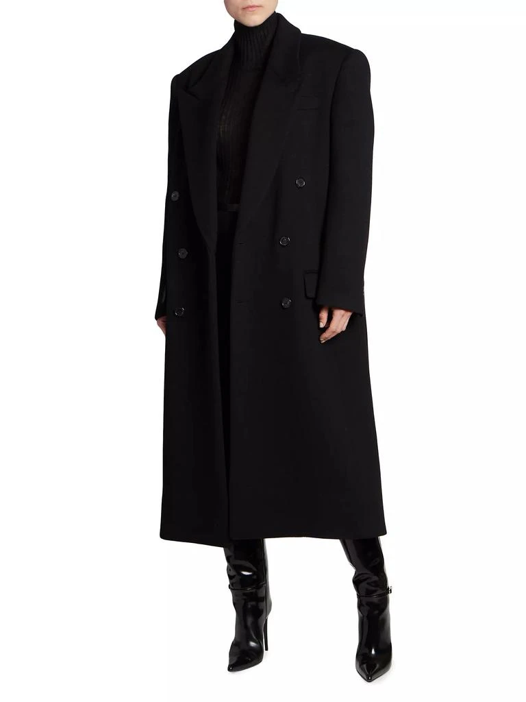 Saint Laurent Long Coat In Wool 3