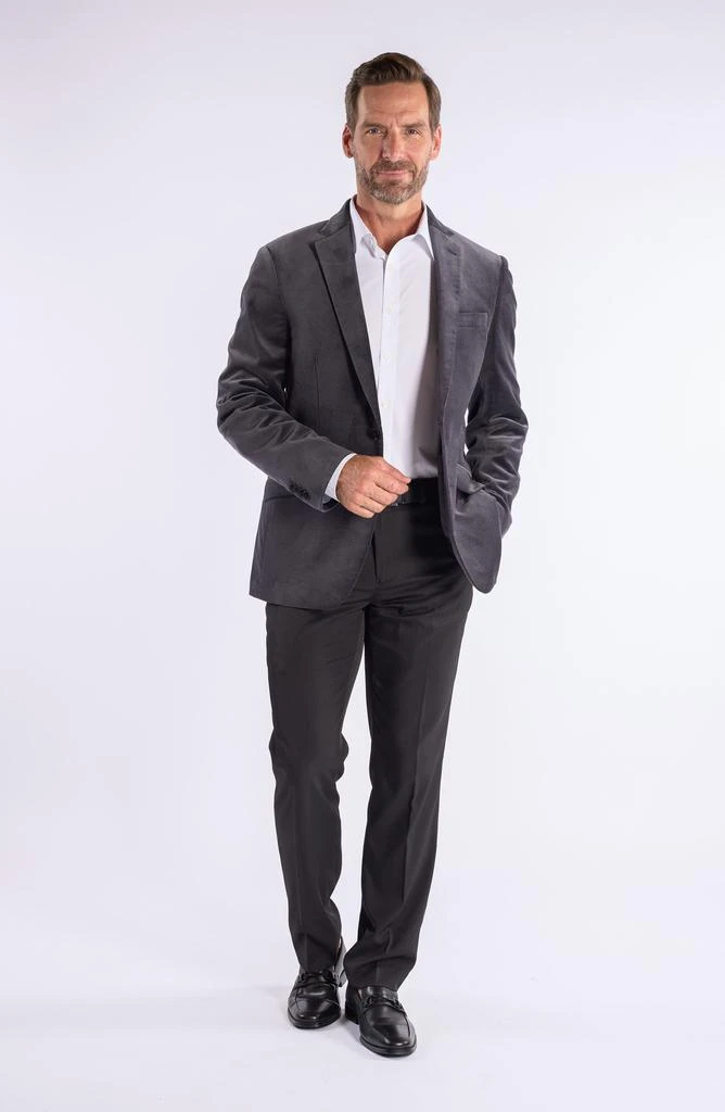 SAVILE ROW CO Mid Grey Velvet Blazer 9