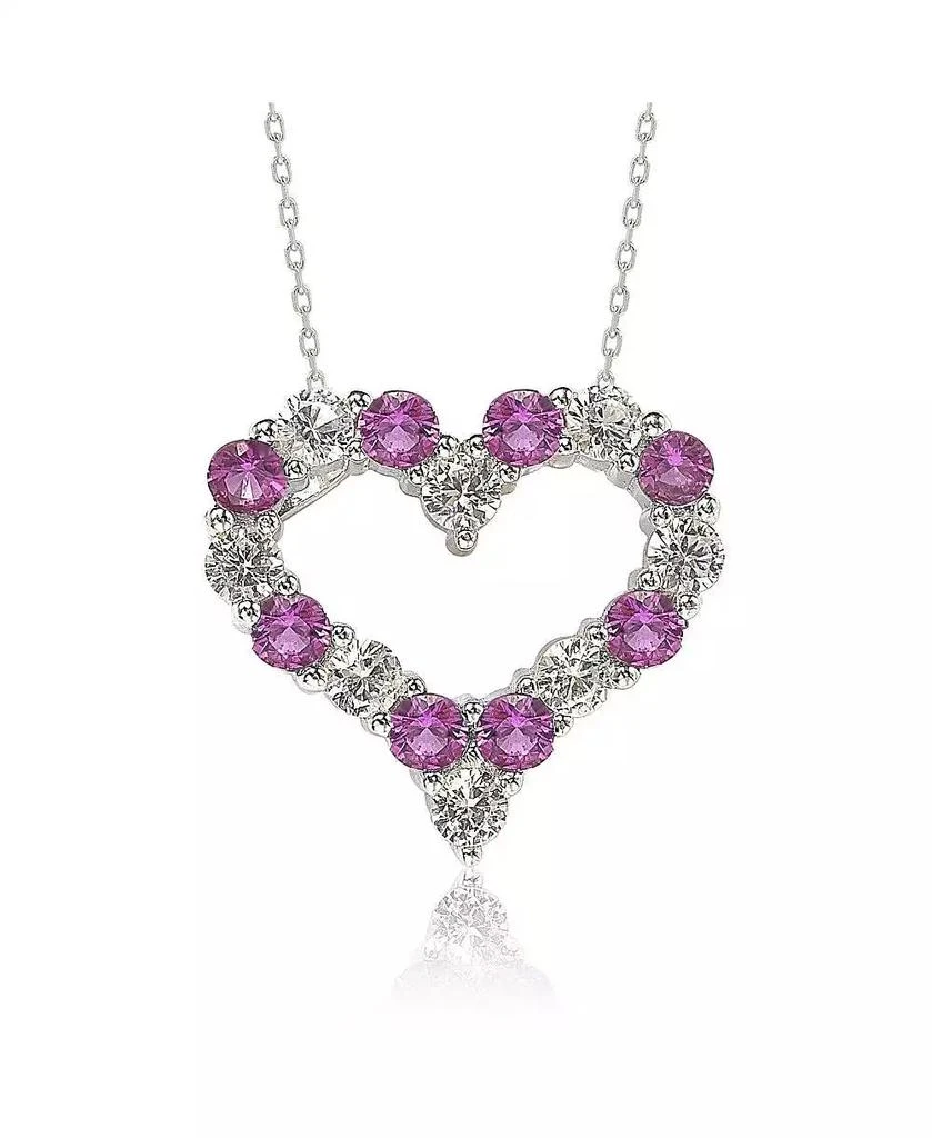 Suzy Levian New York Sterling Silver Sapphire Heart Eternity Pendant