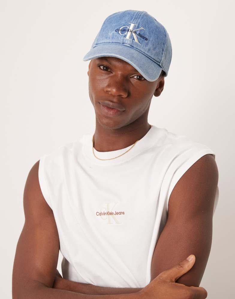 Calvin Klein Calvin Klein Jeans denim cap in mid wash blue