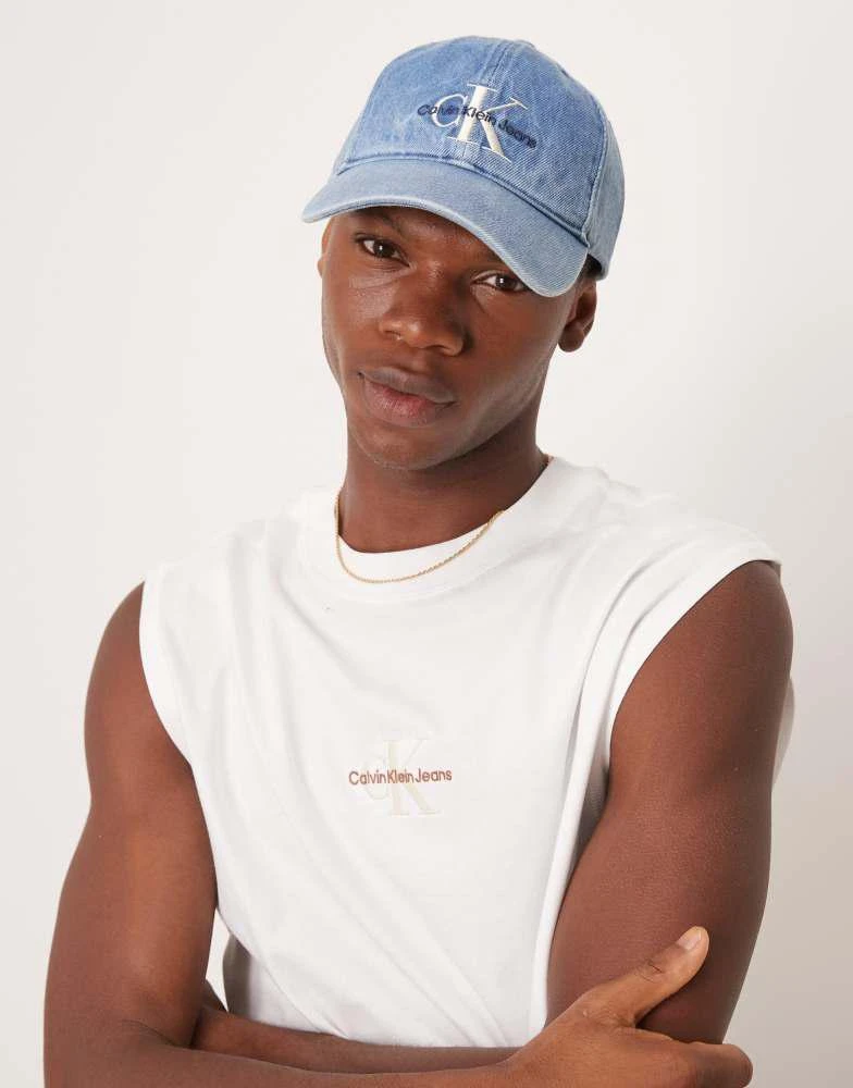 Calvin Klein Calvin Klein Jeans denim cap in mid wash blue 1