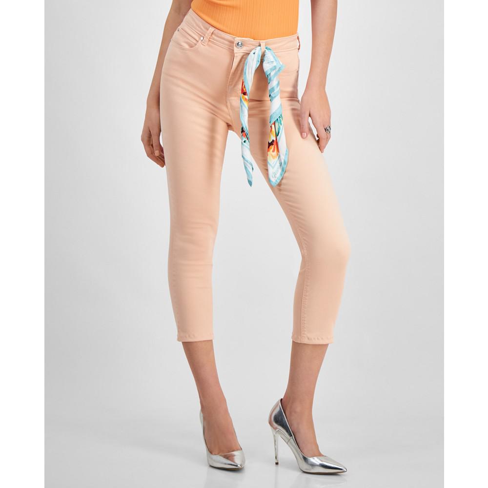 GUESS Women's 1981 Capri Removable-Scarf Skinny Pants