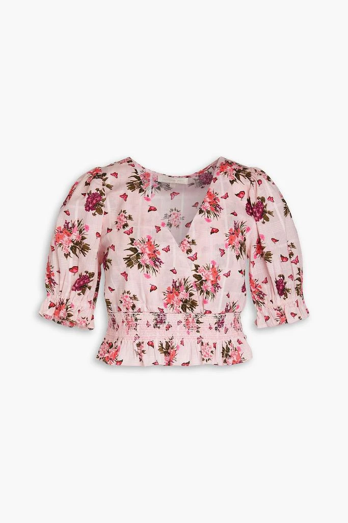 LOVESHACKFANCY Ophira cropped floral-print cotton top 1