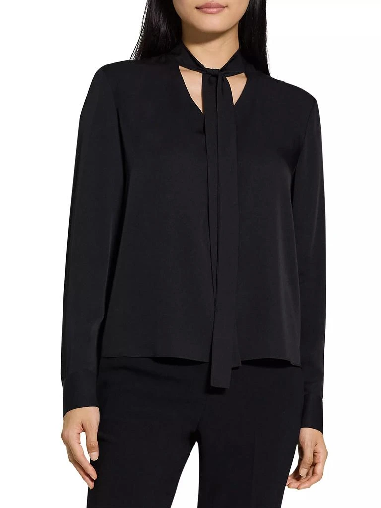 Theory Silk Tie-Neck Blouse 3
