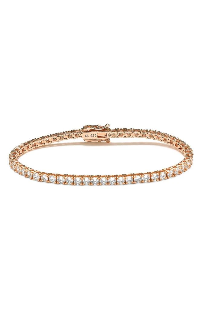 Suzy Levian Rose Gold Plated Sterling Silver 
Cubic Zirconia Tennis Bracelet