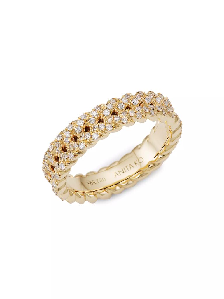 Anita Ko 18K Yellow Gold & Diamond Braided Ring