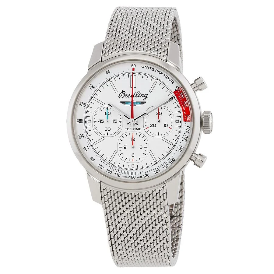 BREITLING Top Time B01 Thunderbird 41mm Chronograph Automatic White Dial Men
s Watch AB01766A1A1A1 1