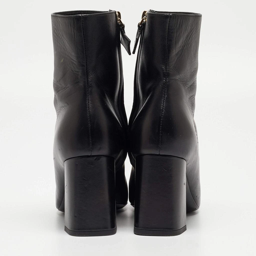 Louis Vuitton Louis Vuitton Black Leather Madeleine Block Heel Ankle Boots Size 37 5