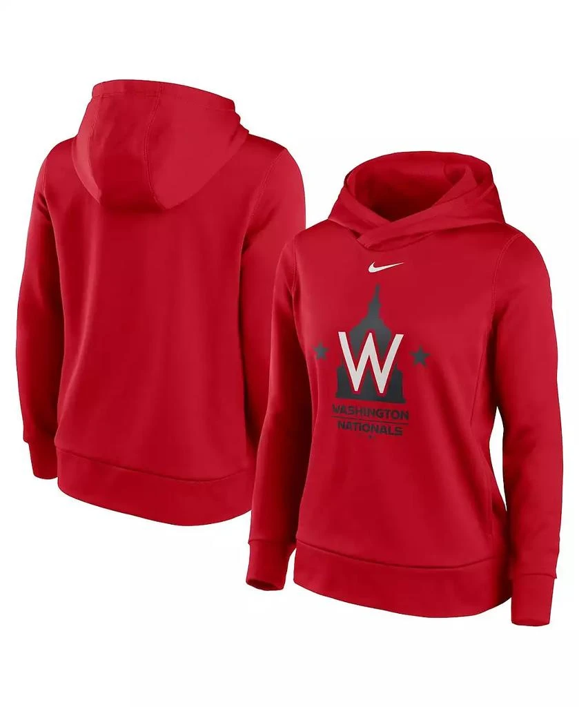 NIKE Women's Red Washington Nationals Alternate Logo Performance Pullover Hoodie 1