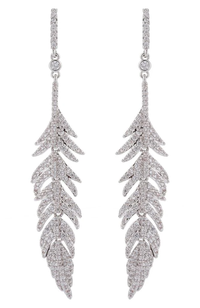 EYE CANDY LOS ANGELES The Luxe Collection Silver Leaf Drop Earrings