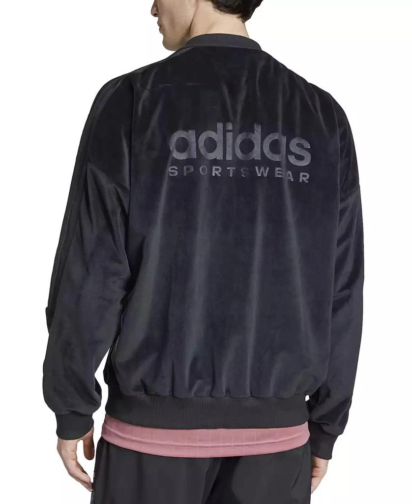Adidas Men's Tiro Loose-Fit Full-Zip Velvet Bomber Jacket 2