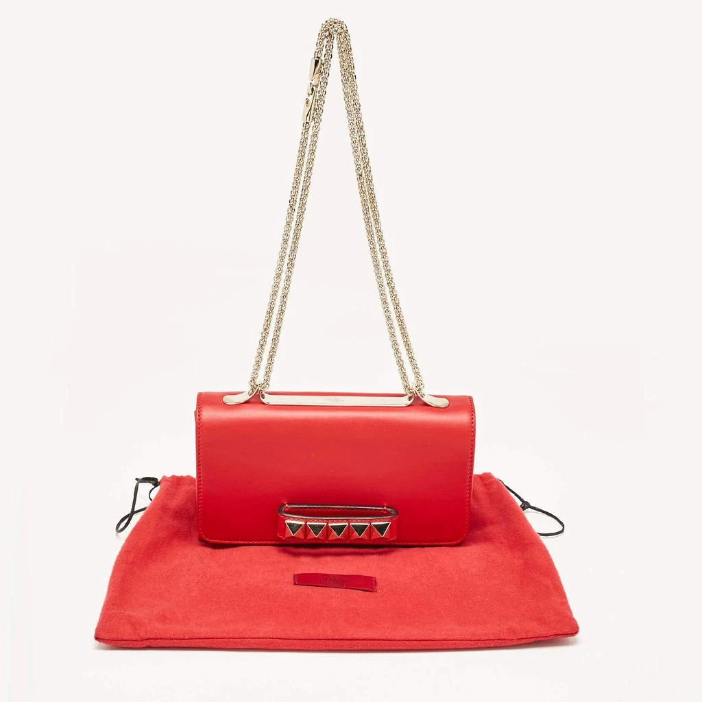 Valentino Valentino Red Leather Rockstud Va Va Voom Chain Clutch 10