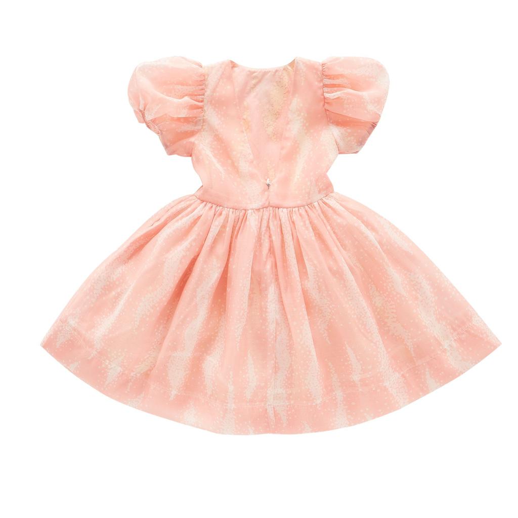 Omamimini Fit & Flare Dress with Puff Sleeves