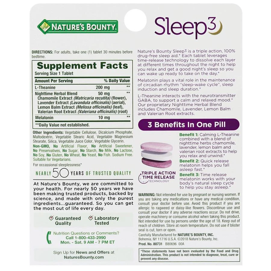 Nature
s Bounty Sleep3 Tri-Layer 4