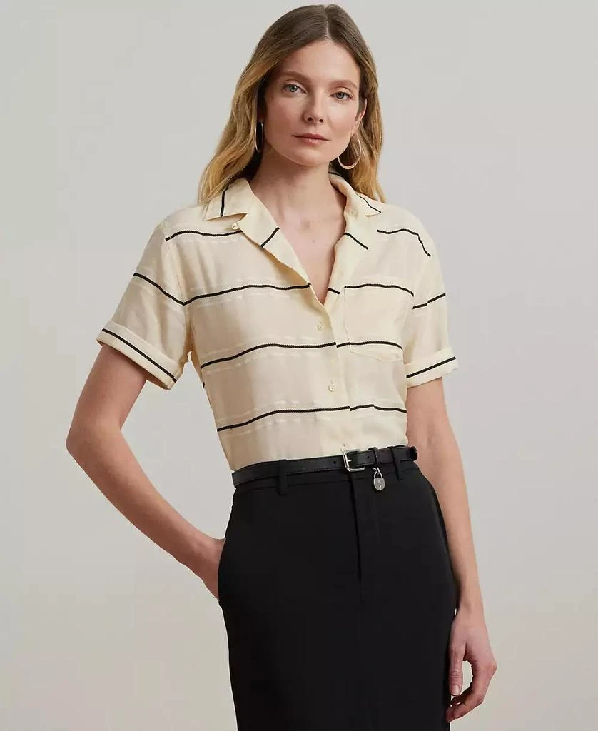 Ralph Lauren Women's Striped Short-Sleeve Camp Shirt, Regular & Petite 1