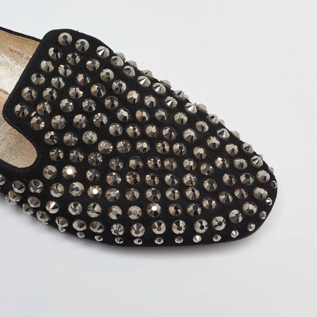 Jimmy Choo Jimmy Choo Black Suede Wheel Crystal Studded Smoking Slippers Size 35 7