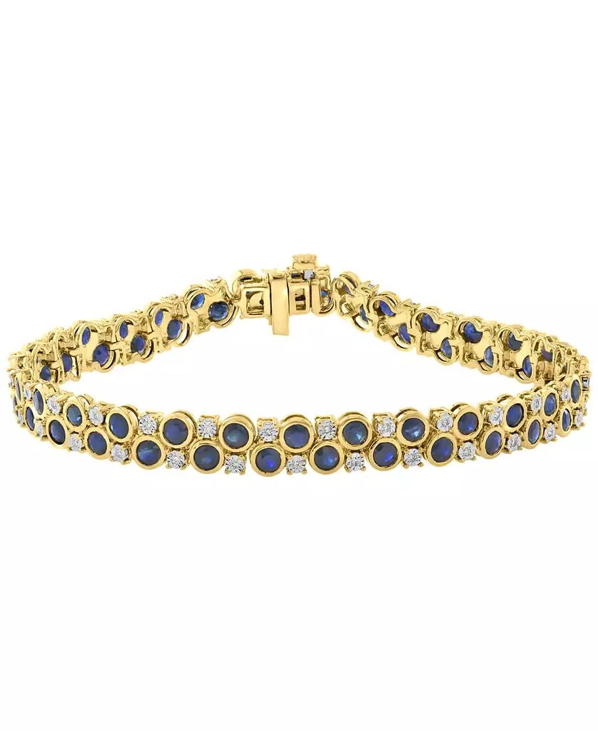 Effy Sapphire (6-1/4 ct. t.w.) 
Diamond (1/5 ct. t.w.) Bracelet in Gold Over Silver