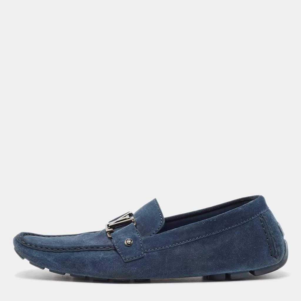 Louis Vuitton Louis Vuitton Blue Suede Monte Carlo Loafers Size 46 1