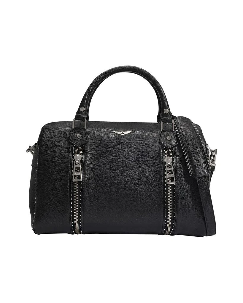 ZADIG & VOLTAIRE Medium Sunny Bag in Black Grained Leather and Studs 1