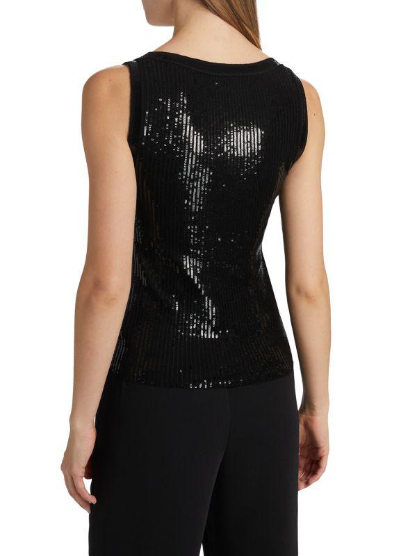 Kobi Halperin Isla Sequined Wool Crop Tank