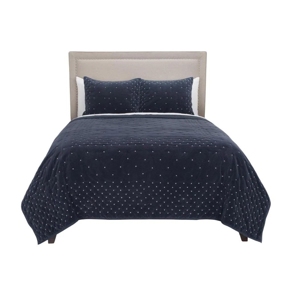 Hivvago Indigo Polka Dots Queen Quilt