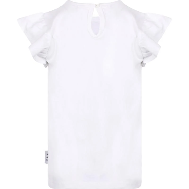 Huxbaby Flower tigresse flutter sleeves t shirt in white 2