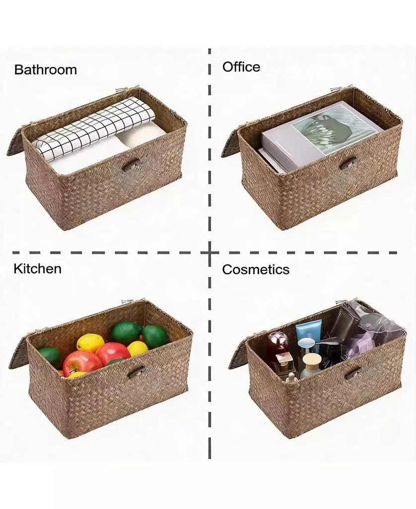 YIGII Handwoven Seagrass Baskets for Home Organization 5