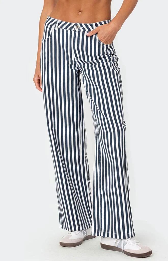 Edikted Striped Low Rise Jeans 2