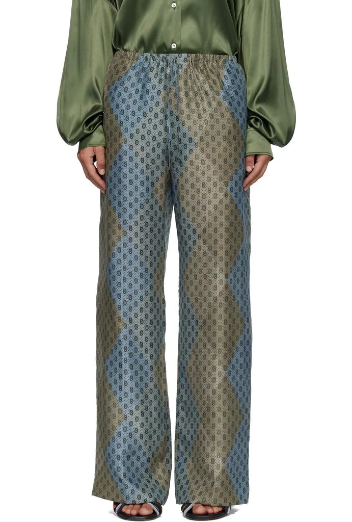 Dries Van Noten Blue 
Gray Elasticated Trousers 1