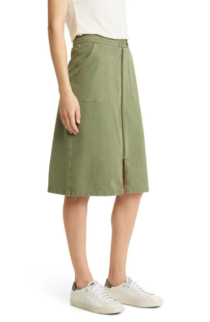 Caslon<sup>®</sup> Relaxed Zip Front Twill Midi Skirt 3