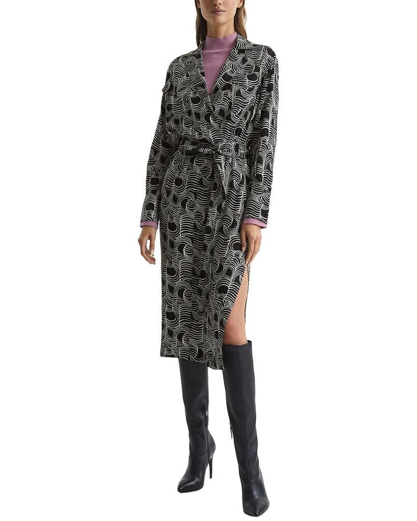 REISS Georgina Mono Swirl Print Top 1