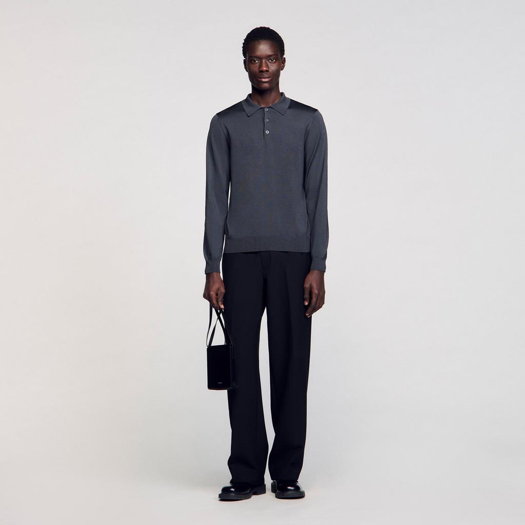 Sandro Ribbed polo shirt