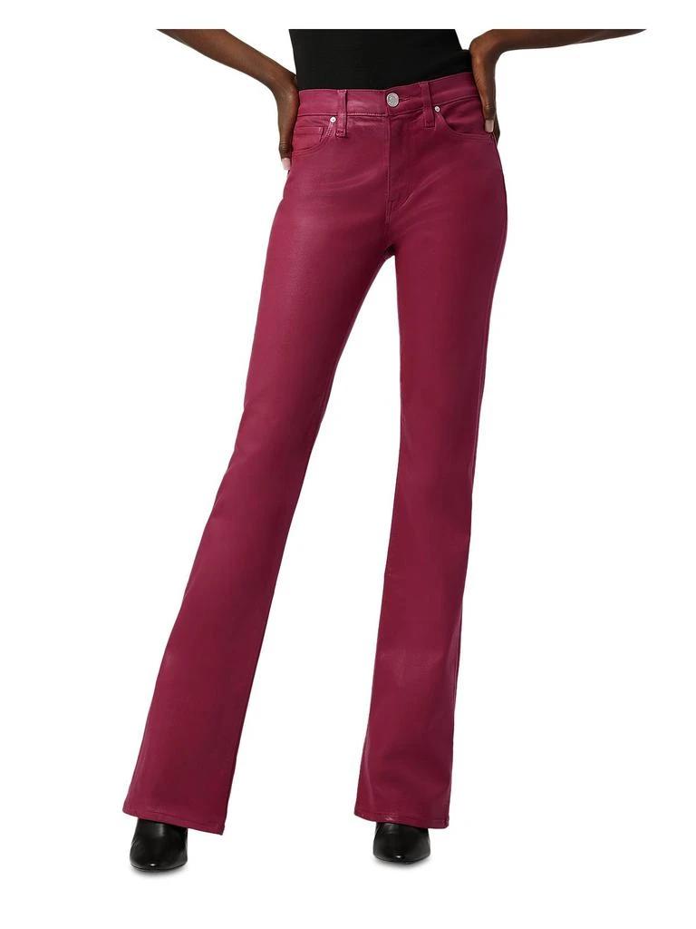 Hudson Barbara Womens High Rise Coated Bootcut Jeans 1