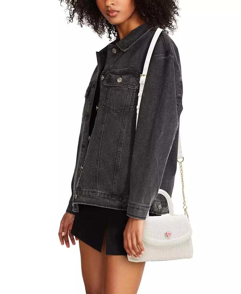 Madden Girl Veras Raffia Top Handle Satchel Bag 7