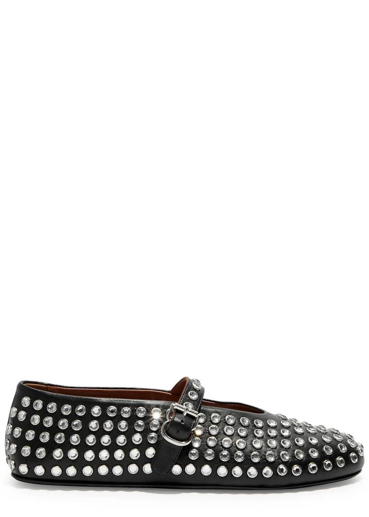 Alaïa Crystal-embellished leather ballet flats 1
