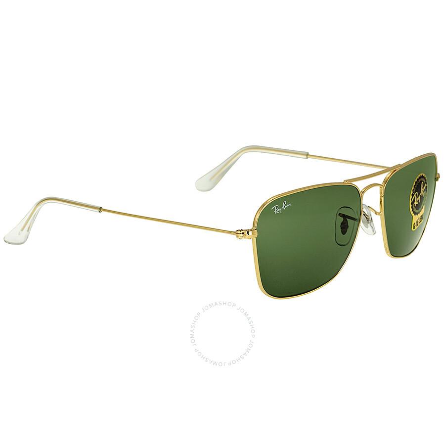 Ray-Ban Caravan Green Classic G-15 Square Unisex Sunglasses RB3136 001 58