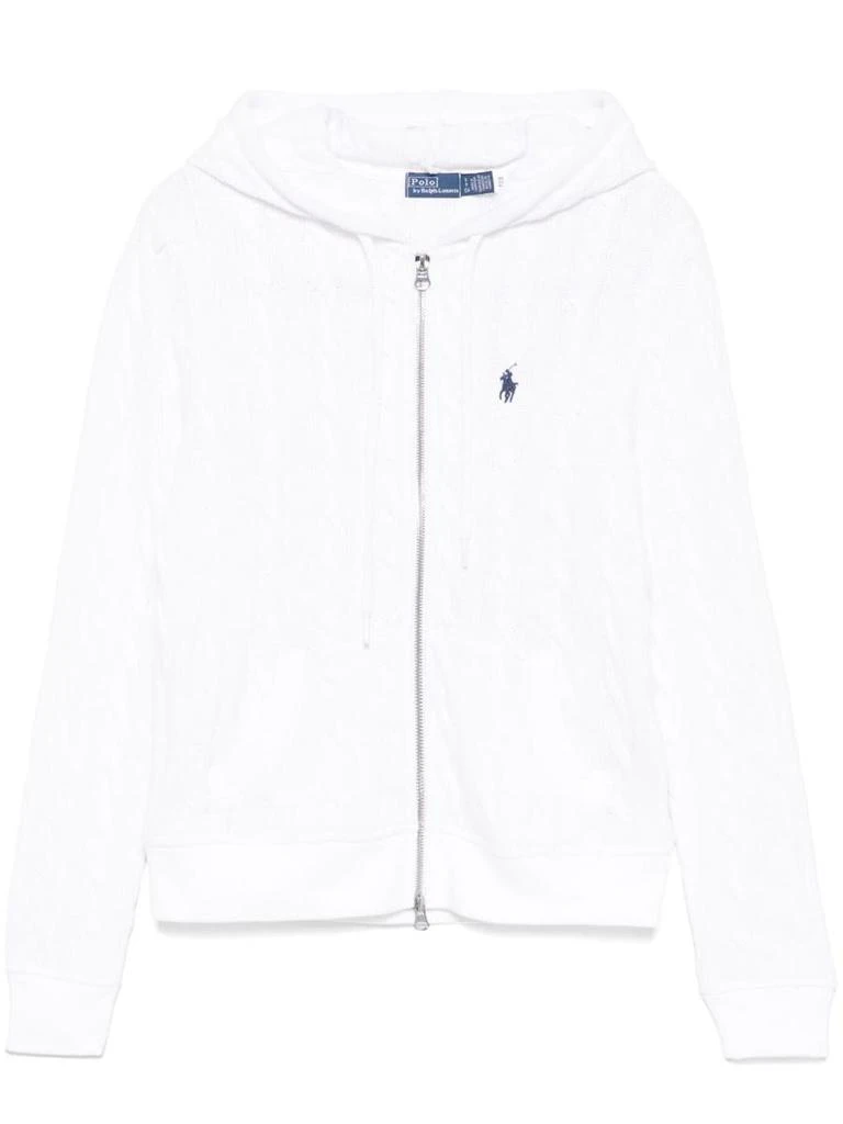 Ralph Lauren Polo Ralph Lauren Cable Knit Embroidered Logo Zipped Hoodie 1