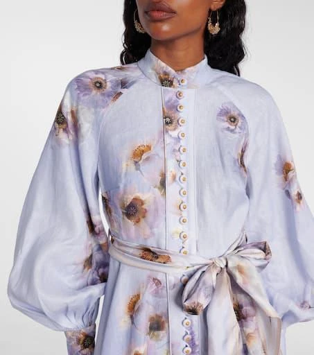 Zimmermann Hypnotic floral linen shirt dress 4