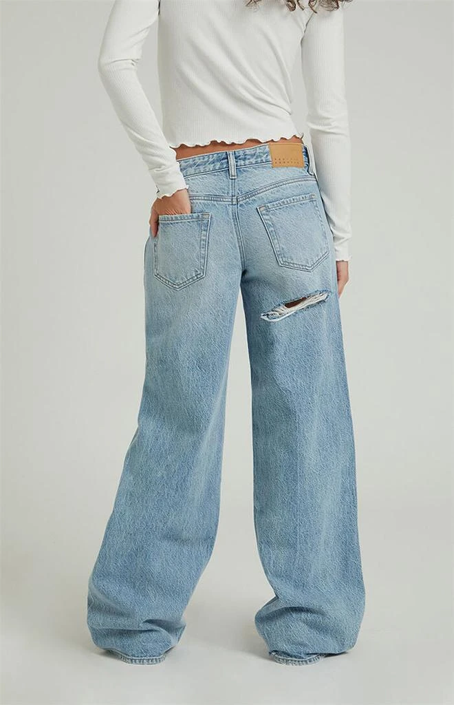 PacSun Casey Light Indigo Butt Slit Low Rise Baggy Jeans 5