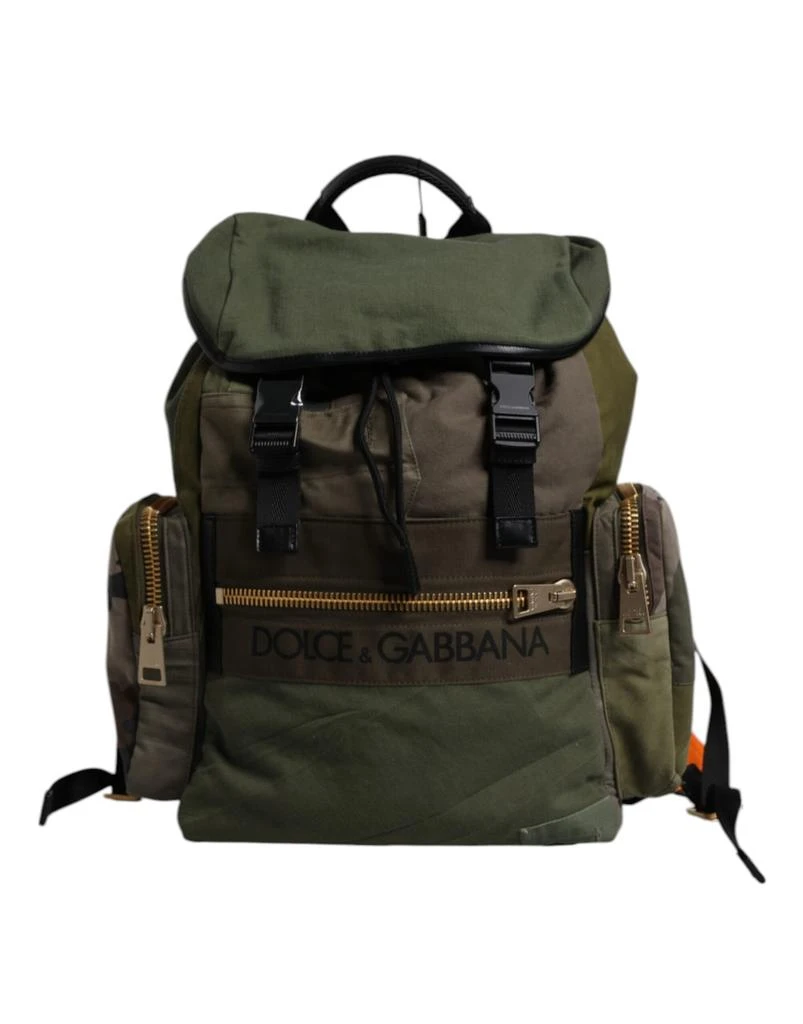 Dolce 
Gabbana Patchwork Travel Backpack Military Men
s Bag