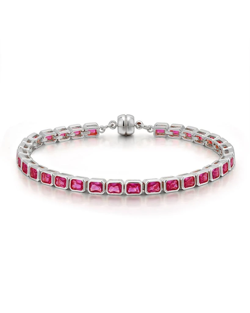 Luv AJ Bezel Emerald Ballier Bracelet- Pink- Gold 6