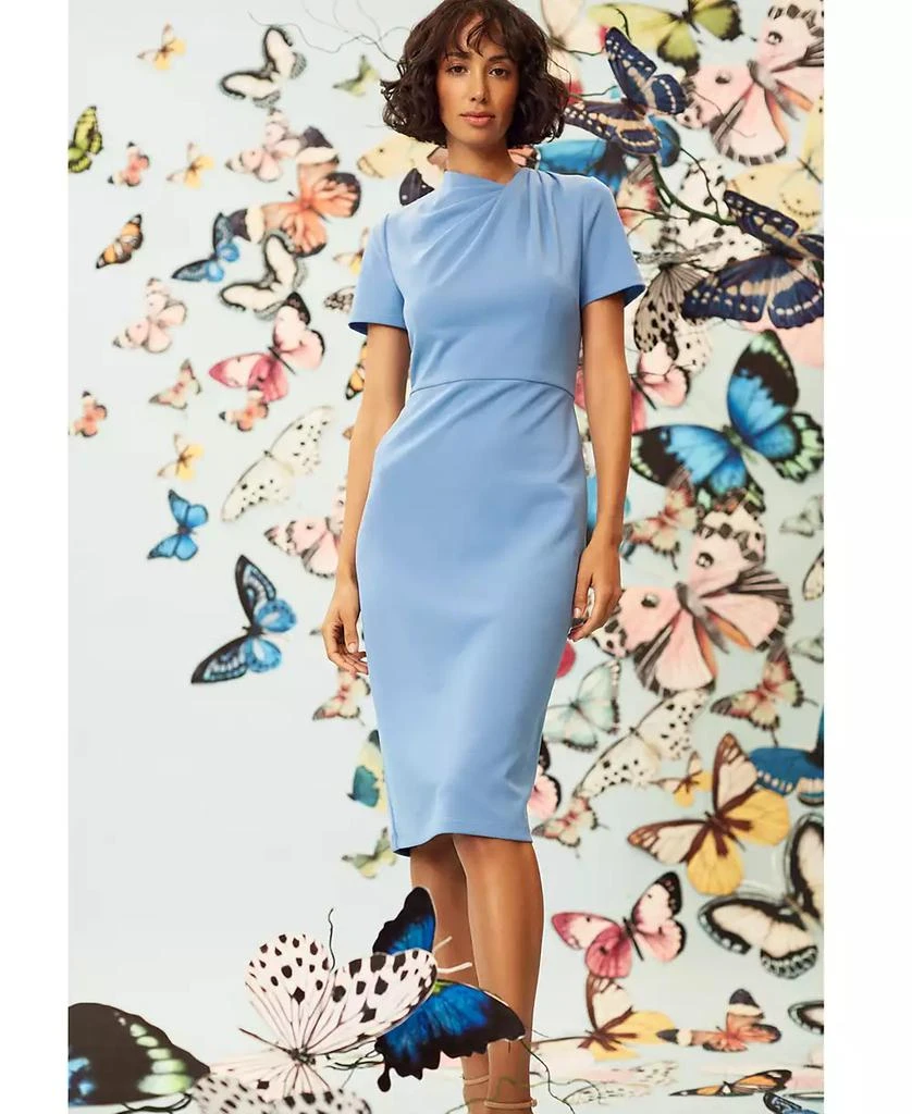 Maggy London Women's Shirred-Shoulder Sheath Dress 4