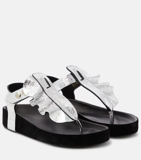 Isabel Marant Isela metallic leather sandals 1