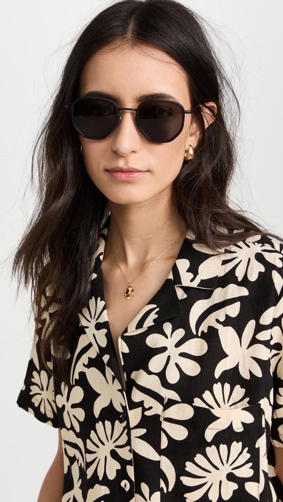 Illesteva Hunter Ace Matte Black Sunglasses