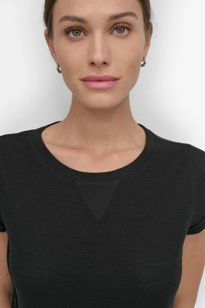 DKNY SLUB WAFFLE-KNIT TEE 4