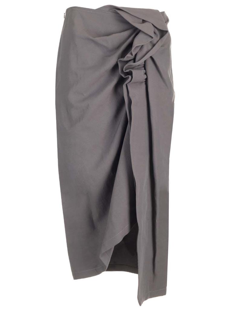 Dries Van Noten Wool Canvas Midi Skirt