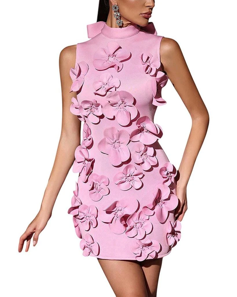 knee length dresses for ladies Womens Monterey Floral Amina Surplice Ruffle Mini Dress Xs main image 1