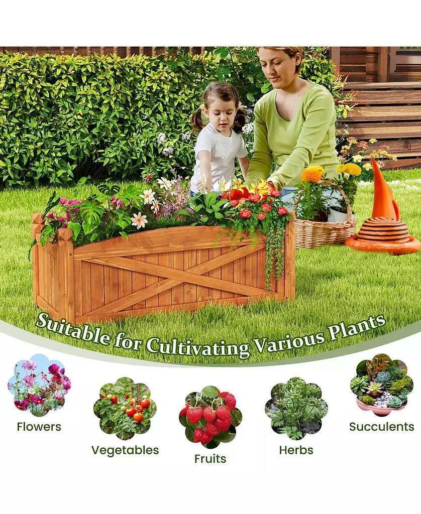 GOUUN Wooden Raised Garden Bed Drainage Holes for Patio Garden 8