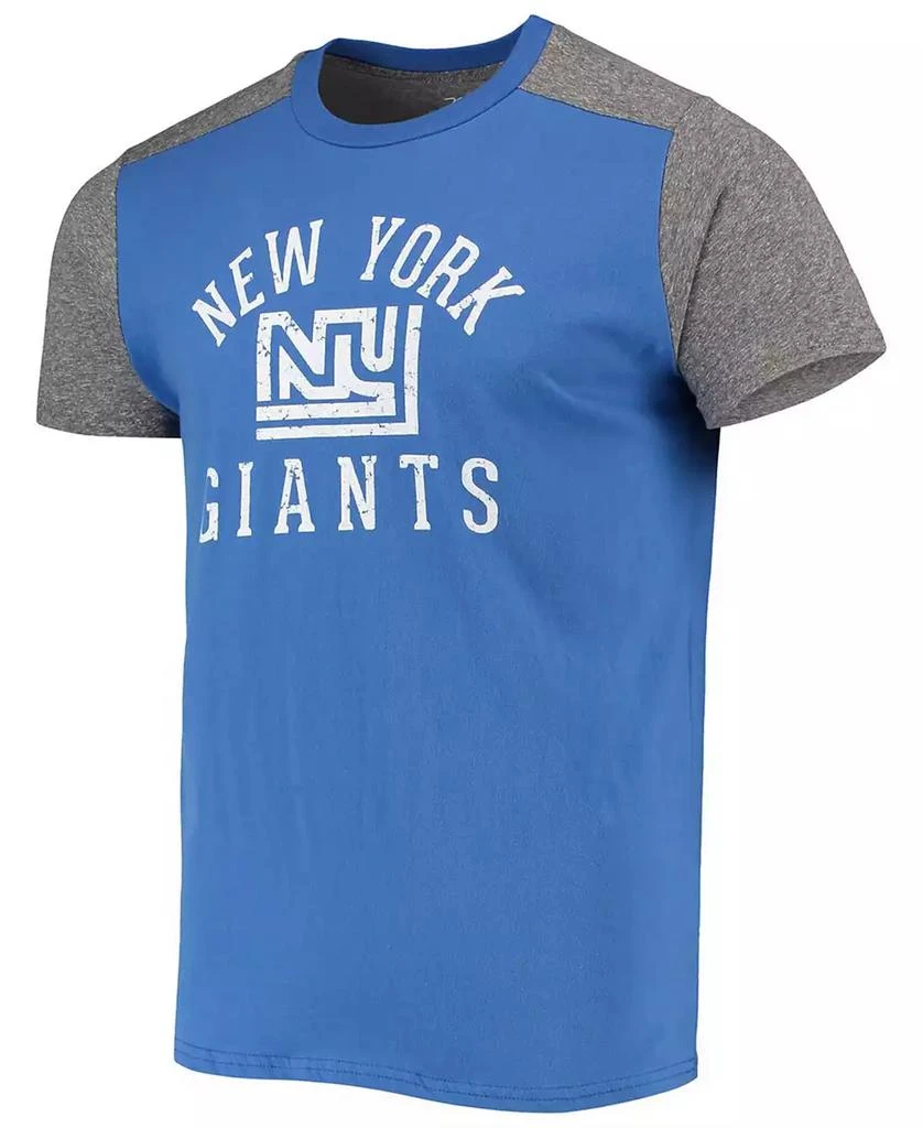 Majestic Men's Royal, Heathered Gray New York Giants Gridiron Classics Field Goal Slub T-shirt 3